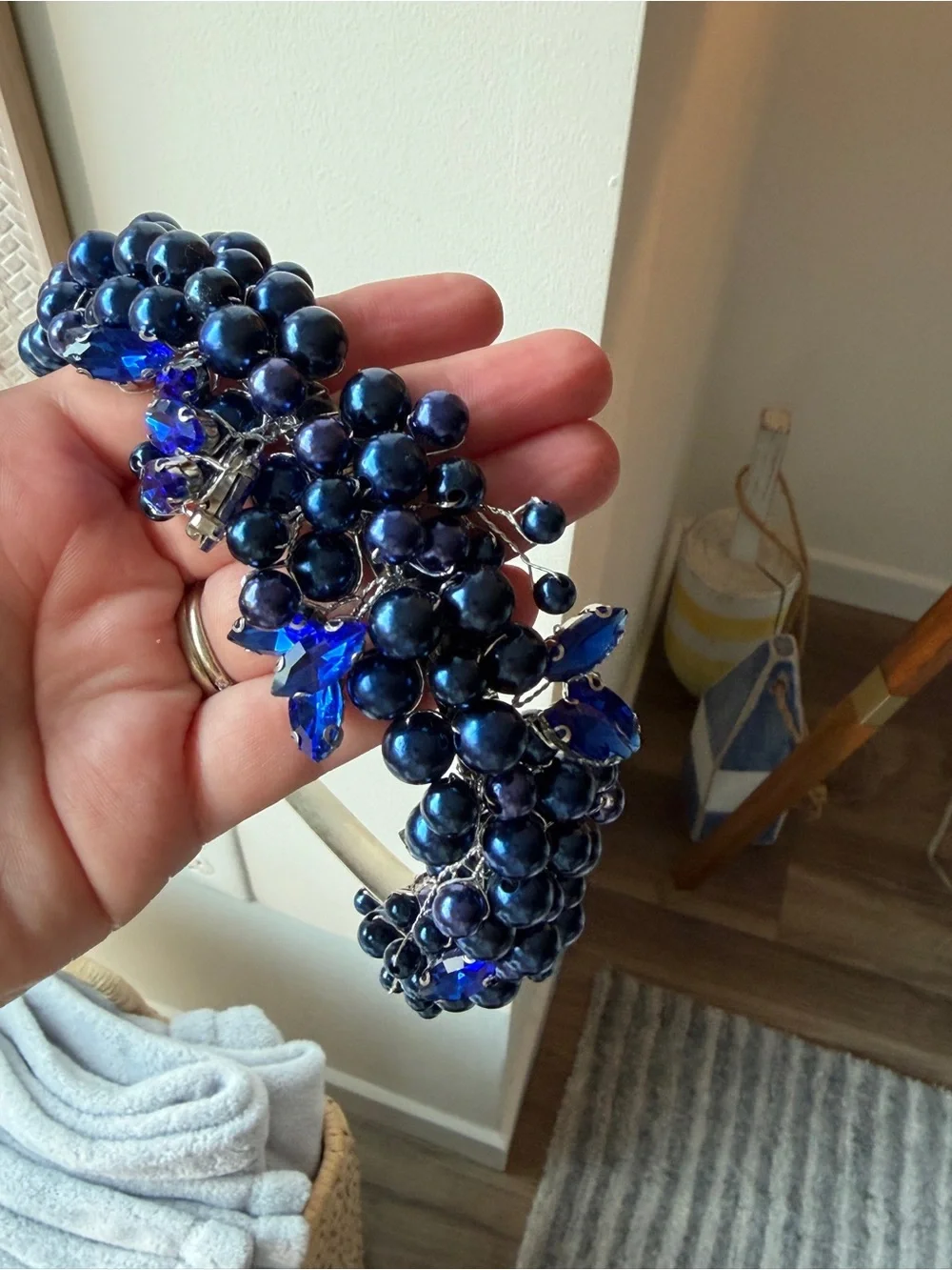 Royal Blue Pearl Headband